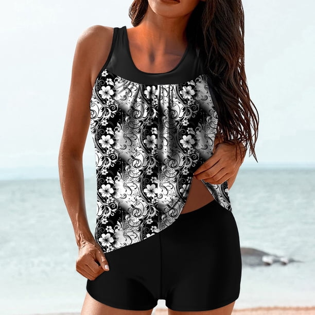 Trajes de baño para mujer Traje de baño conservador de dos piezas con estampado de moda y cintura alta para mujer Trajes de baño para mujer Trajes de baño para mujer Traje de baño para mujer Trajes de