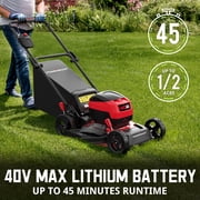 PowerSmart 40V 17 Brushless Cordless Lawn Mower & Leaf Blower (465 CFM), a 4.0Ah Battery and Charger Included