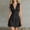 Black, variant on Women's V-Neck Short Sleeve Denim Shirt Dress with Button Front