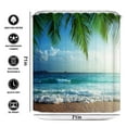 thumbnail image 4 of 3D Palms Ocean Tropical Island Beach Shower Curtain, Fabric Cloth Polyester Waterproof Bath Curtain, Maldives High-Resolution Photography Home Decor Bathroom Textile Leisure Shower Curtain, 4 of 4