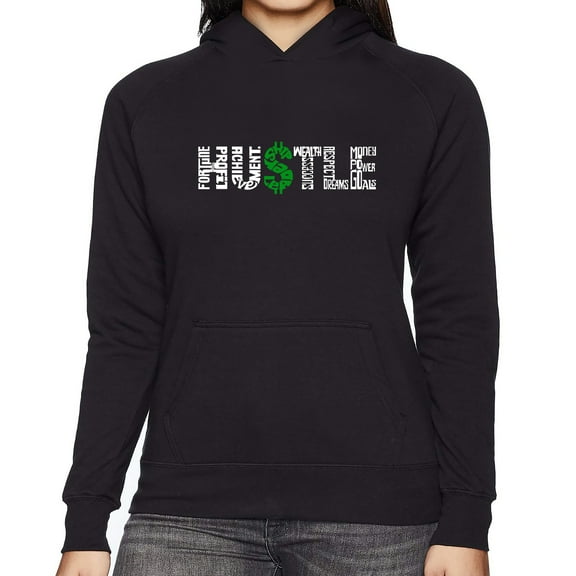 Women's Word Art Hooded Sweatshirt - Hustle