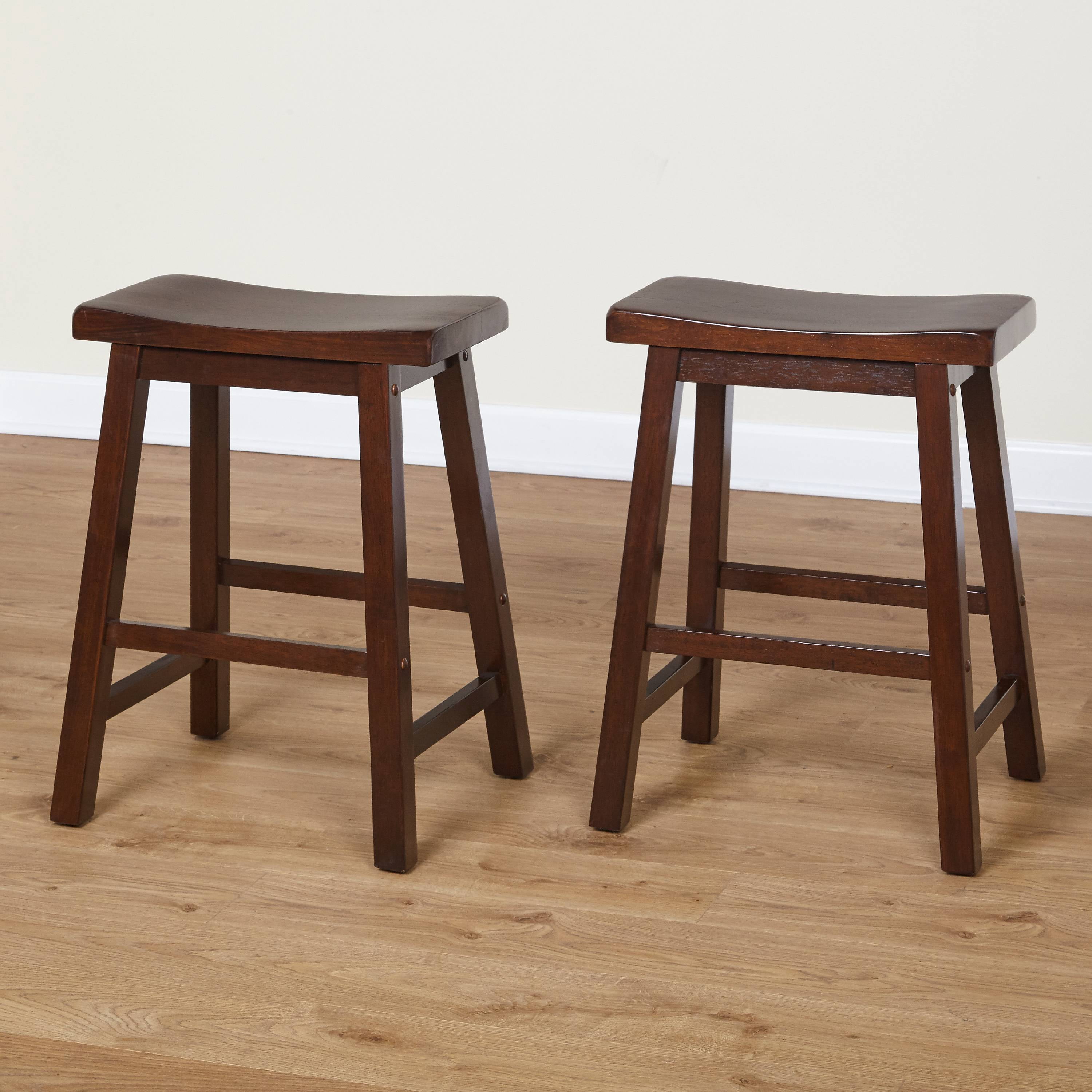 Belfast Saddle 24" Stools, Set of 2, Multiple Colors