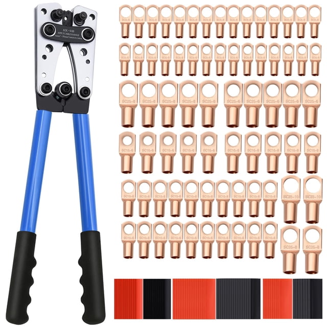 Herramienta para prensar cables Mdvora con 74 terminales de alambre de cobre y 100 tubos termorretráctiles