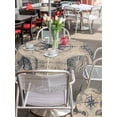 thumbnail image 5 of Outdoor Tablecloth with Umbrella Hole for Patio/Picnic/Party/Camping, Ocean Compass Waterproof Table Cloth Round Cover Washable, Vintage Coastal Starfish Shell Conch Beige (Dia 60"), 5 of 8