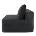thumbnail image 5 of PAPROOS 57.5" Corduroy Cloud Couch, No Assembly Floor Sofa, Armless Loveseat Sofa with 2 Pillows, Plush Deep Seat Lounge Couch for Living Room, Bedroom, Apartment, Grey, 5 of 9