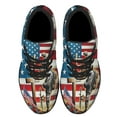thumbnail image 2 of Memorial Day Veteran Remembrance Veteran Stnding Before The Cross Patriotic Shoes Sneakers Black Size 13, 2 of 7