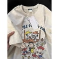 thumbnail image 3 of Camisetas de manga corta de Snoopy, camiseta estampada de algodón de Charlie Brown con dibujos animados Kawaii, camiseta informal holgada de verano para parejas, regalo, 3 of 5