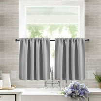 Namzi Short Kitchen Curtains - 76*92cm Light grey Window Curtains Short, 1 slice Rod Pocket Curtains for Kitchen, High-Precision Fabric Curtains & for .
