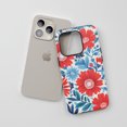 thumbnail image 3 of Floral For All iPhone Series Protective Phone Case Watercolor Art Red Blue, 3 of 7