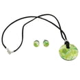 thumbnail image 4 of GlassOfVenice Murano Glass Venetian Reflections Round Necklace and Earrings Set - Green Silver, 4 of 11