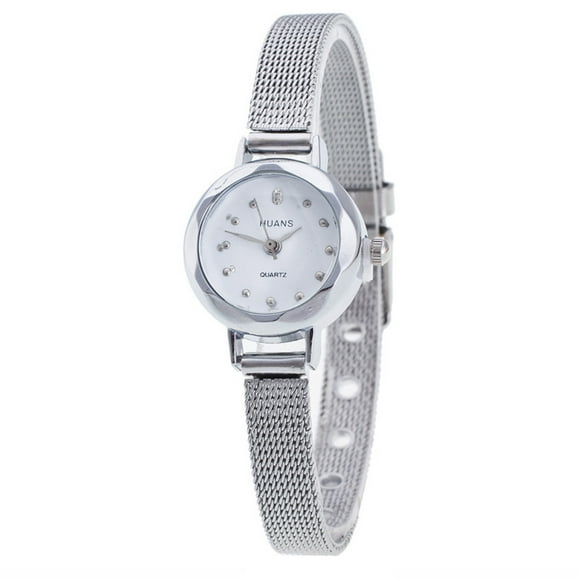 HBFAGFB Watches for Women Stainless Steel Mesh Band Wrist Watch Lightweight Ladies Watches Silver