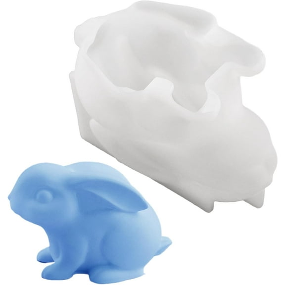 3D Spring Hare Casting Form - Non-Stick Silicone Bunny Die for Epoxy Resin & Aromatherapy Wax, DIY Animal Sculpture Tool for Home Decor
