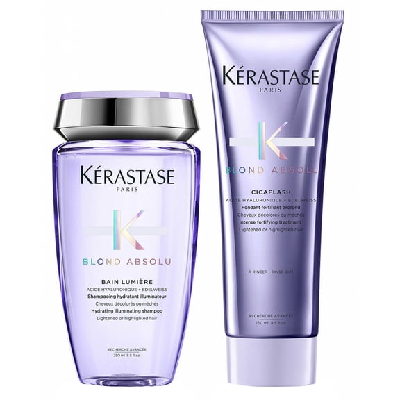 Kerastase Blond Absolu Bain lumiere Shampoo and Cicaflash Conditioner 8.5 oz each