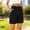 #0155-Black, variant on Womens Summer Plain High Waist Shorts Roll Up Pleated Wrap Hem Wide Leg Shorts with Pockets