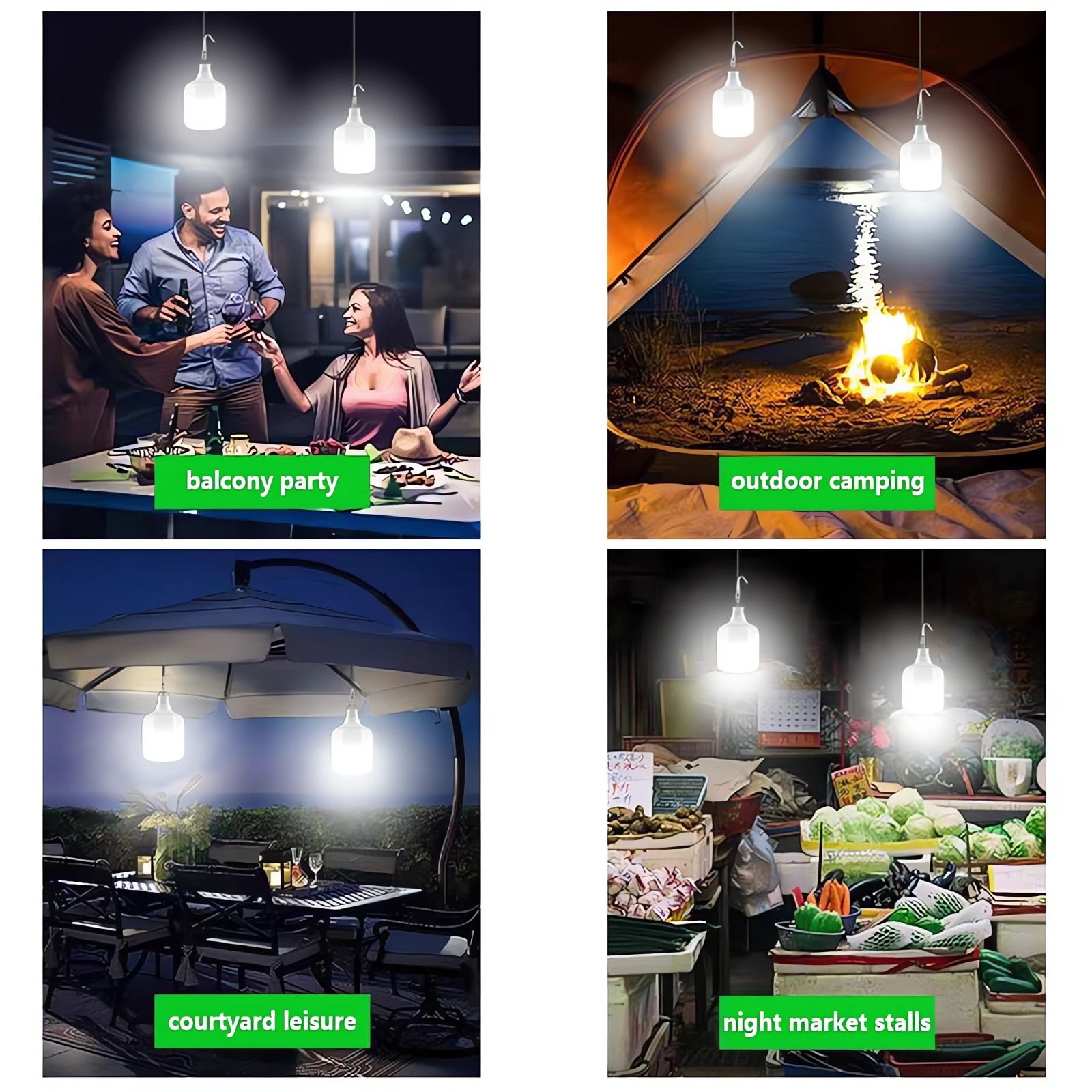 Holloyiver Solar Light Bulb, Outdoor Rechargeable Solar Powered Light Led Bulb with Remote Timer, Waterproof Adjustable Light for Chicken Coops Shed Night, Emergency Power Outage and Outside