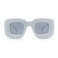 thumbnail image 6 of Womens Retro Ballon Bubble Super Thick Rectangle Retro Sunglasses White - Black, 6 of 7