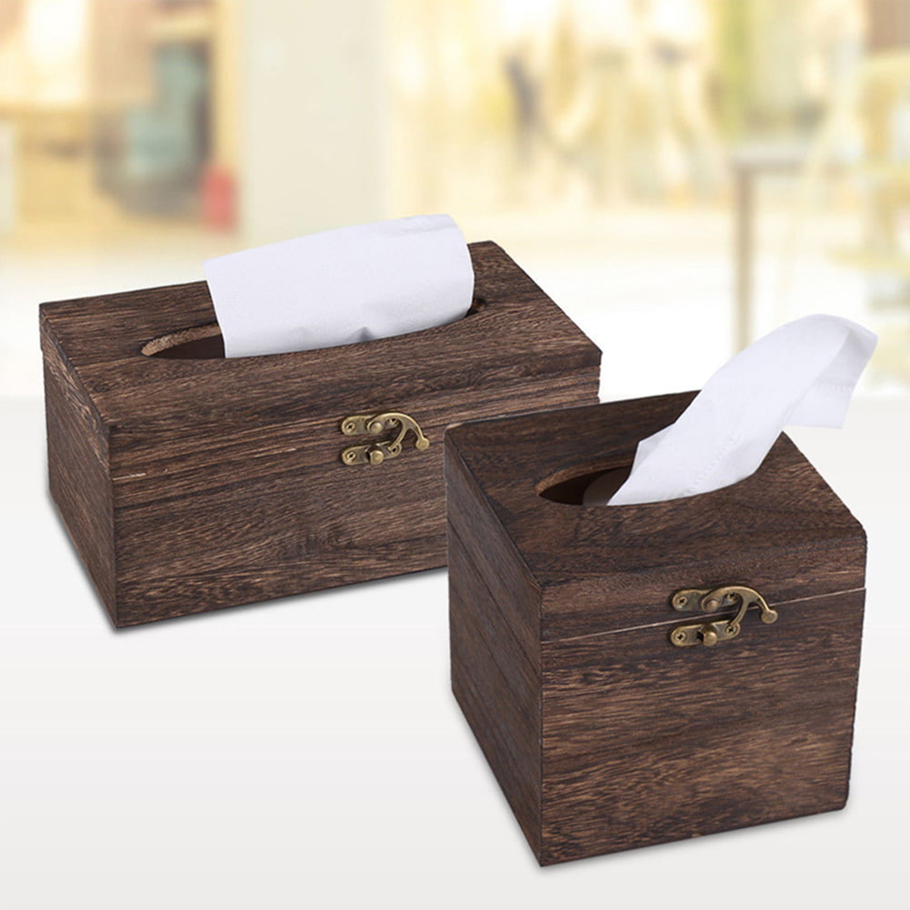  GOOFFY Tissue Box Cover，Hand Tissue Box Holder， Simple Creative  Plastic Facial Tissue Box Holder, Wood Cover Napkin Holder Stand Pumping  Paper Case Dispenser box: Home & Kitchen