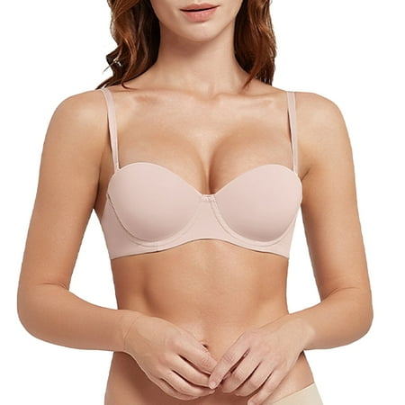 Ploknplq Push Up Bra seamless Bras for Women balconette Bras for Women pushup Bras for Women t Shirt Bra with Up Padded Bralette Bra without Underwire Soft Cup Bra bras for Women Pink 85d Red S