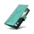 thumbnail image 6 of Compatible with Google Pixel 7 Pro Wallet Case with Card Holder & Cash Slot [RFID Blocking],Wallet Wristlet Pressed Butterfly Flower PU Leather Magnetic Flip Folio Cover for Women Men,Green, 6 of 11