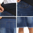 thumbnail image 5 of Hxshgdsn Womens Maternity Casual Jean Skirt With Pockets Hem High Waist Fake Denim Pregnancy Clothes Blue 2Xl, 5 of 7