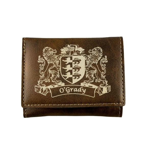O'Grady Irish Coat of Arms Rustic Leather Wallet