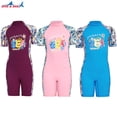 thumbnail image 2 of Wosthever DIVE SAIL Niñas Traje de baño Protección UV Niños Traje de baño Manga corta Cuello Cremallera trasera Traje de baño Rash Guard Deportes acuáticos, 2 of 6