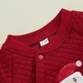 thumbnail image 2 of ATAIKU Newborn Baby Girl Boy Christmas Outfit Fall Winter Santa Claus Romper Button Down Jumpsuit, 2 of 7