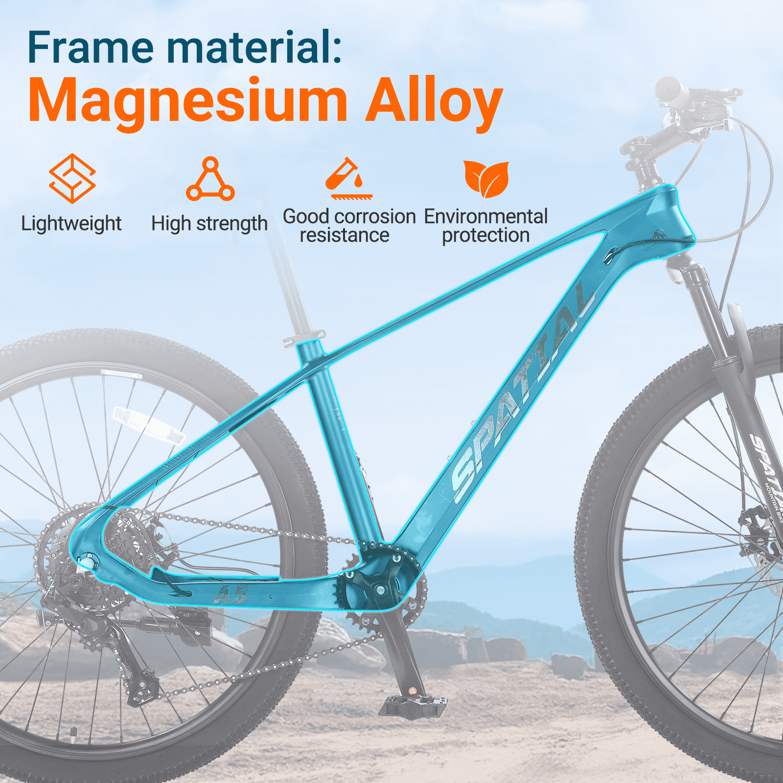 SPATIAL Adult Mountain Bike, 27.5" Wheel Bike for Man Women, 8 Speeds Gear,Magensium Frame Mountain Bicycle