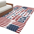thumbnail image 2 of Independence Day Washable Area Rug 3 x 5 ft Retro American USA Flag Red Stripes Abstract, Soft Non Slip Rugs Stain Repellent Indoor Felt Carpet for Living Dining Room Bedroom Home Office, 2 of 9