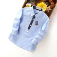 thumbnail image 5 of Swuxness Toddler Long Sleeve Turndown Collar Blouse Casual Shirt Solid Color Button Closure Casual Top, 5 of 5