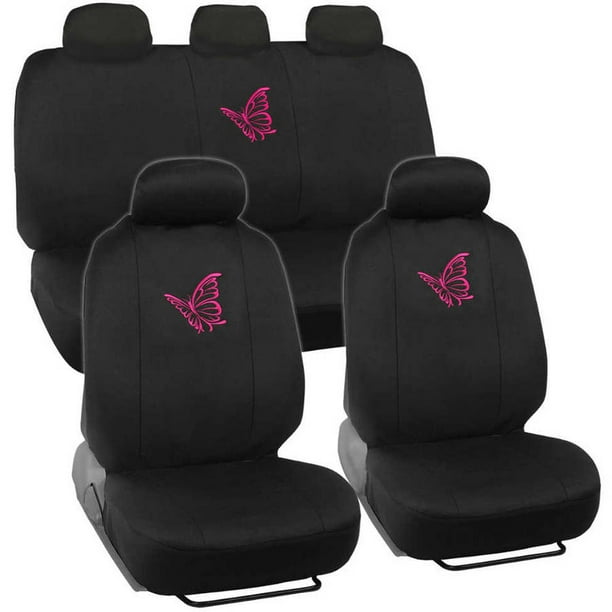 BDK Pink Butterfly Design Car Seat Covers, Full Set, 9 Piece Walmart