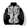 thumbnail image 3 of Abrigos de invierno para hombre, ropa de calle Harajuku con estampado de diablo, capa, armadura, chaqueta holgada de algodón con estampado de moda para hombre, chaquetas, abrigos, 3 of 5
