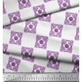 thumbnail image 2 of Soimoi Purple Modal Satin Fabric Geometric & Floral Block Printed Craft Fabric by the Yard 42 Inch Wide, 2 of 3