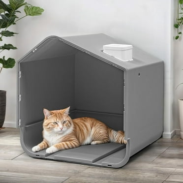 Extra Large Enclosed Cat Litter Box with Mat and Litter Scoop, Odorless Anti-Splashing XL Covered Hooded Cat Box, No Installation Needed