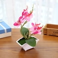 thumbnail image 3 of Flor de seda artificial de doble punta phalaenopsis maceta falsa decoración de paisaje planta artificial planta verde en maceta, 3 of 5