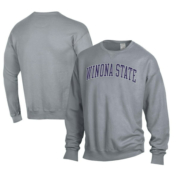 Men's ComfortWash Gray Winona State Warriors Garment Washed Pullover Sweatshirt