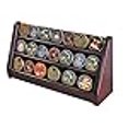 thumbnail image 3 of 3 Rows Military Challenge Coin Holder Display Stand, Solid Rack Shelves, Mahogany Finish, 3 of 4