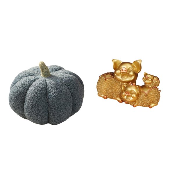 Cojín De Peluche De Cerdo De Calabaza De Halloween, Cojín Decorativo Para Sofá, Escultura De Resina, Estatua De Animal Coleccionable Para Dormitorio, Estantería, Decoración De Entrada