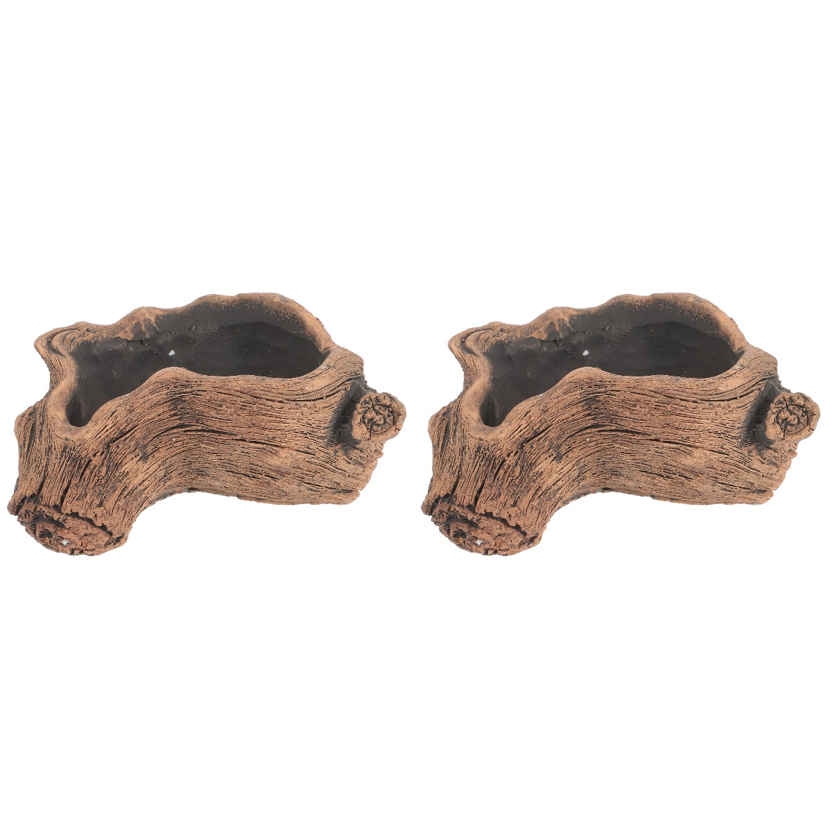 unbranded 2pcs Imitation Tree Stump Succulent Pot Vintage Cement Planter Succulent Planter Plant Pot Gardening Pot