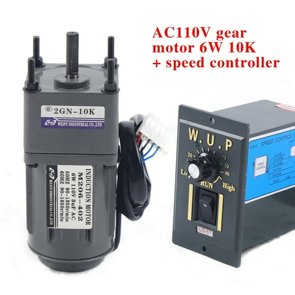 AC Gear Motor Electric Variable Speed Reduction Controller 135RPM Torque 1:10!