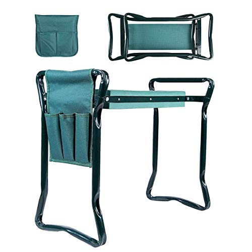 Kneeler Seat Wodesid Garden Kneeler and Seat Bench Stools Foldable Stool with Bag Pouch EVA Foam Pad Protects Your Knees Outdoor Portable Kneeler for Gardening 330 lb Large Loading Capacity
