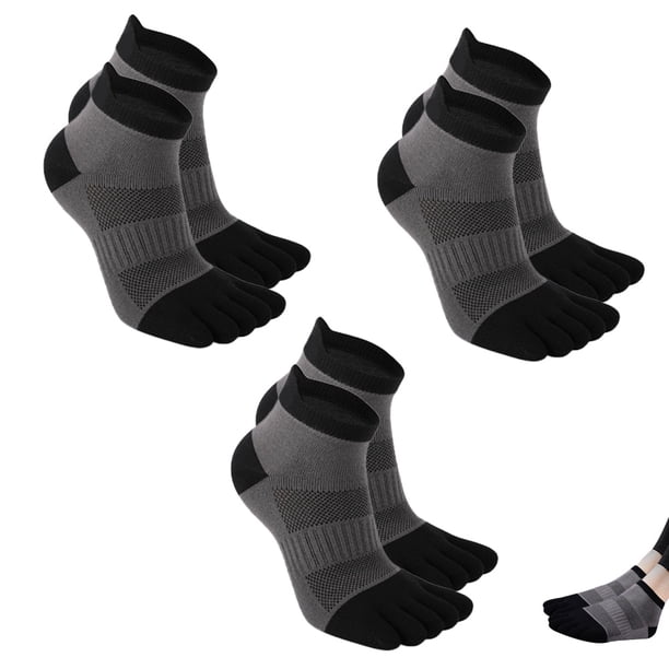 3 pares de calcetines deportivos antideslizantes de cinco dedos transpirables para correr maratón Calcetines de algodón para exteriores para hombres y mujeres