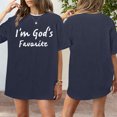 thumbnail image 5 of Ankishi Christian T Shirts for Women I'm God's Favorite Short Sleeve Crewneck Religious Graphic Tee for Travel, 5 of 6