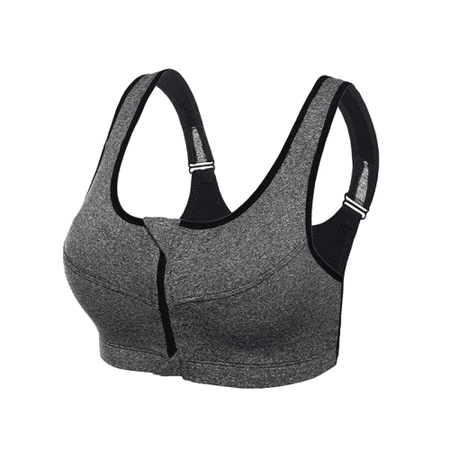 

Womens Front Zip High Impact Anti-Shock Vest For Spots Running Yoga Sports Bras