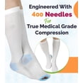 thumbnail image 2 of SNUG360 Anti Embolism Knee High Stockings, 14-18 mmHg Graduated Compression, White (M), 2 of 6
