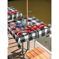 thumbnail image 2 of Square Outdoor Tablecloth with Umbrella Hole Independence Day Outside Table Cloth Waterproof Patio Table Cover Patriotic Flag Day Red Truck Black Plaid Zipper Tablecloths for Picnic 54x54 Inch, 2 of 8