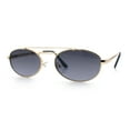 thumbnail image 4 of Retro Top Double Bridge Hustler Oval Metal Rim Sunglasses Gold - Smoke, 4 of 8