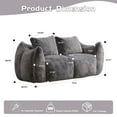 thumbnail image 3 of Giant Bean Bag Chair for Adults, Ultra Soft Loveseat Chase Lounge Chair with 25" Deep Seat, Faux Fur Reading Chair for Living Room, Grey, 3 of 6