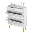 thumbnail image 5 of Ktaxon White Shoe Cabinet with 2 Flip Drawers, 16 Pairs Capacity, Wood Narrow Design for Entryway, 5 of 9