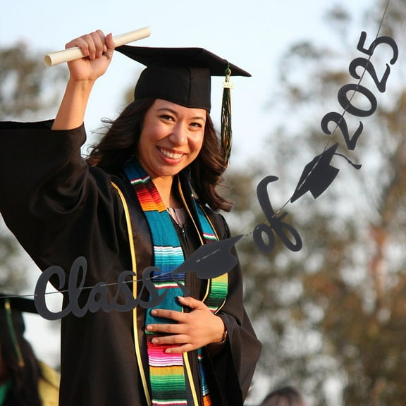 OUNONA Graduation Banner 2025 Graduation Decoration 34.50X15.30X0.10CM